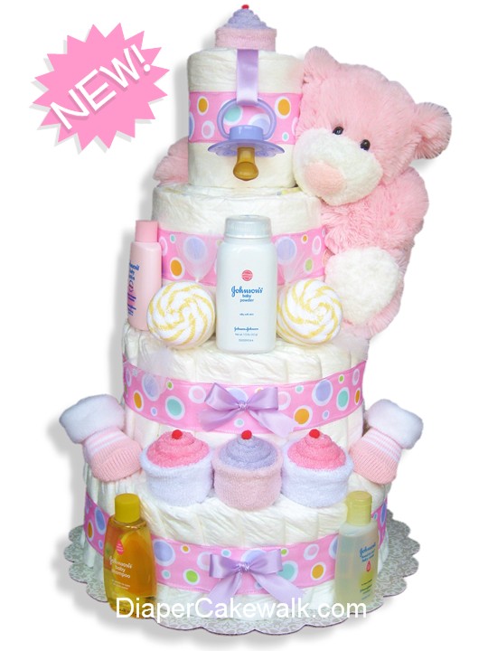 Girl Baby Shower Diaper Cake Ideas