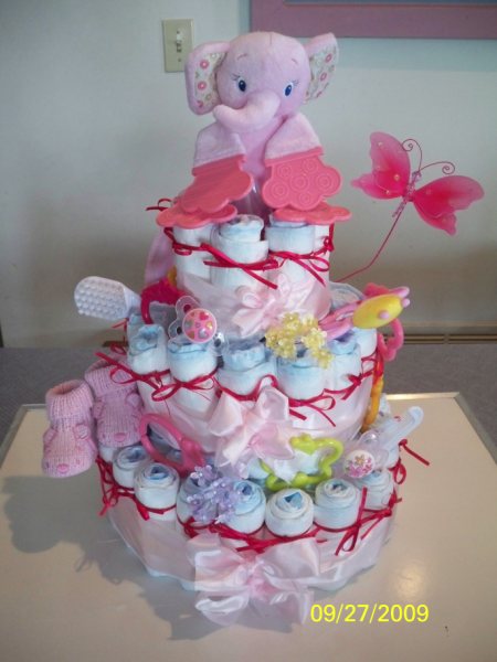 Girl Baby Shower Diaper Cake Ideas