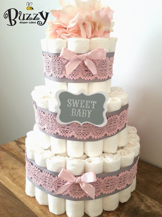 Girl Baby Shower Diaper Cake Ideas