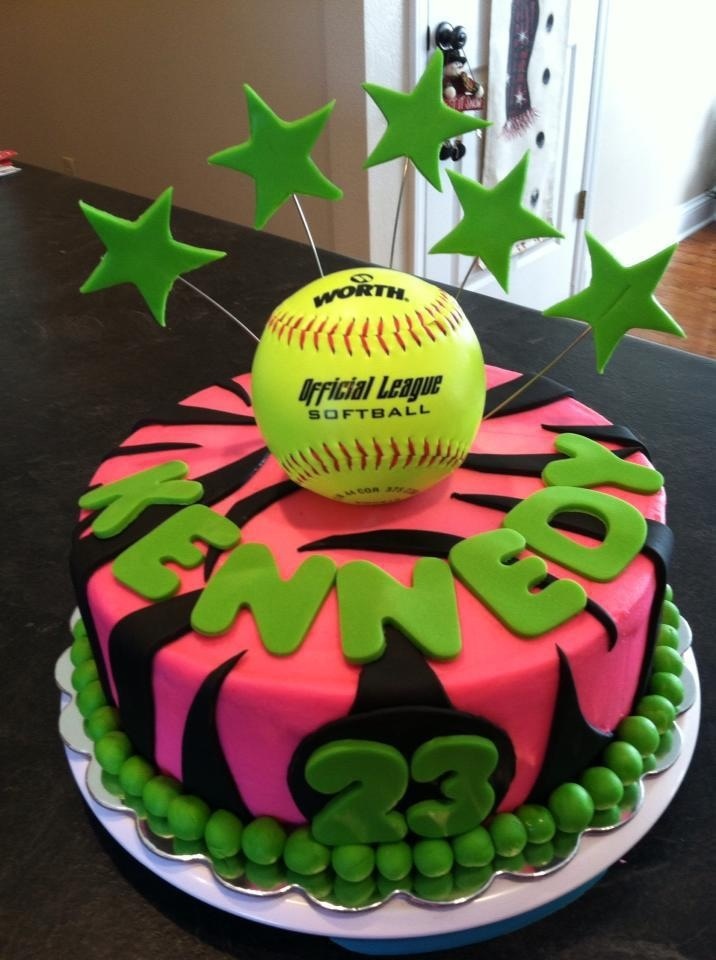 Girls Softball Birthday Cake Ideas