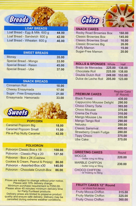 Goldilocks Cake Philippines Price List