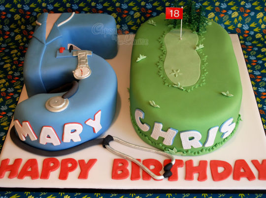 Golf Theme 50th Birthday Cake
