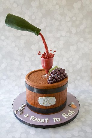 Gravity-Defying Wine Bottle Cake