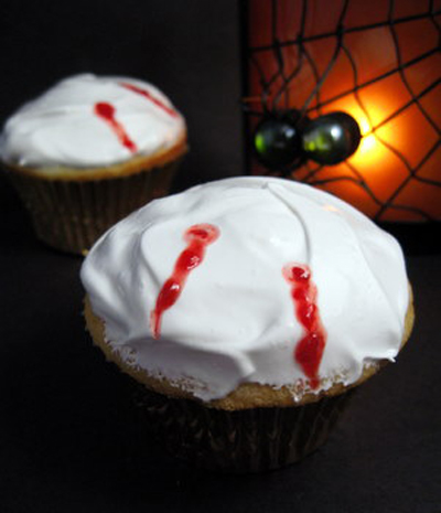 Halloween Vampire Bite Cupcakes