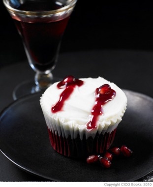 Halloween Vampire Bite Cupcakes