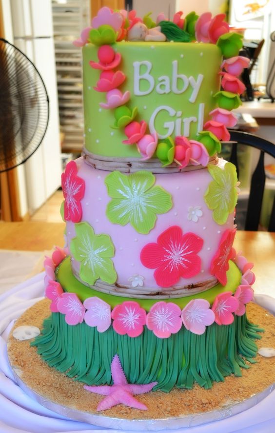 Hawaiian Baby Shower Cake