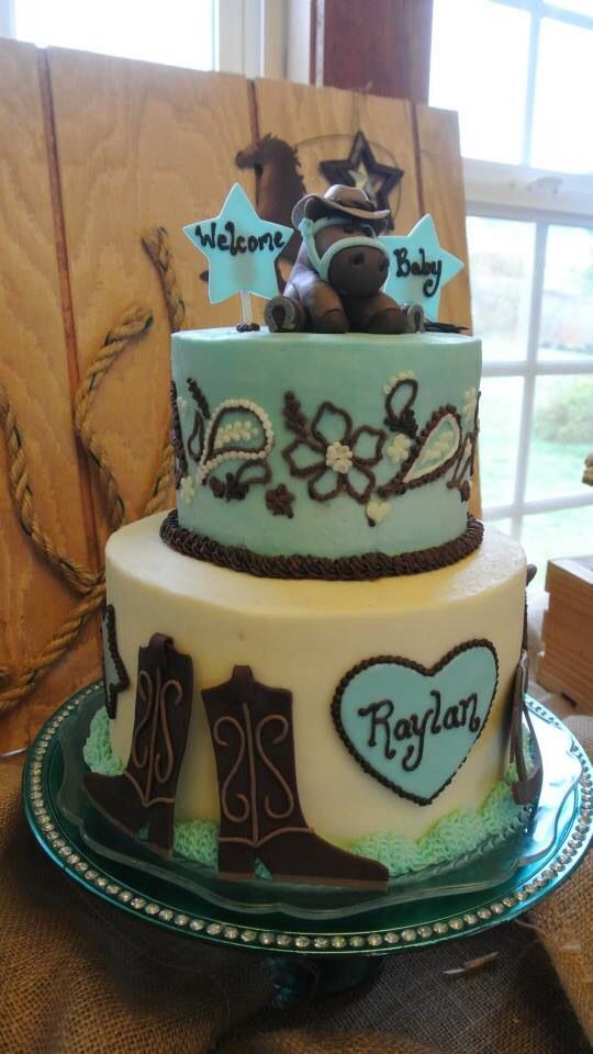 Horse Cowboy Baby Shower Cake