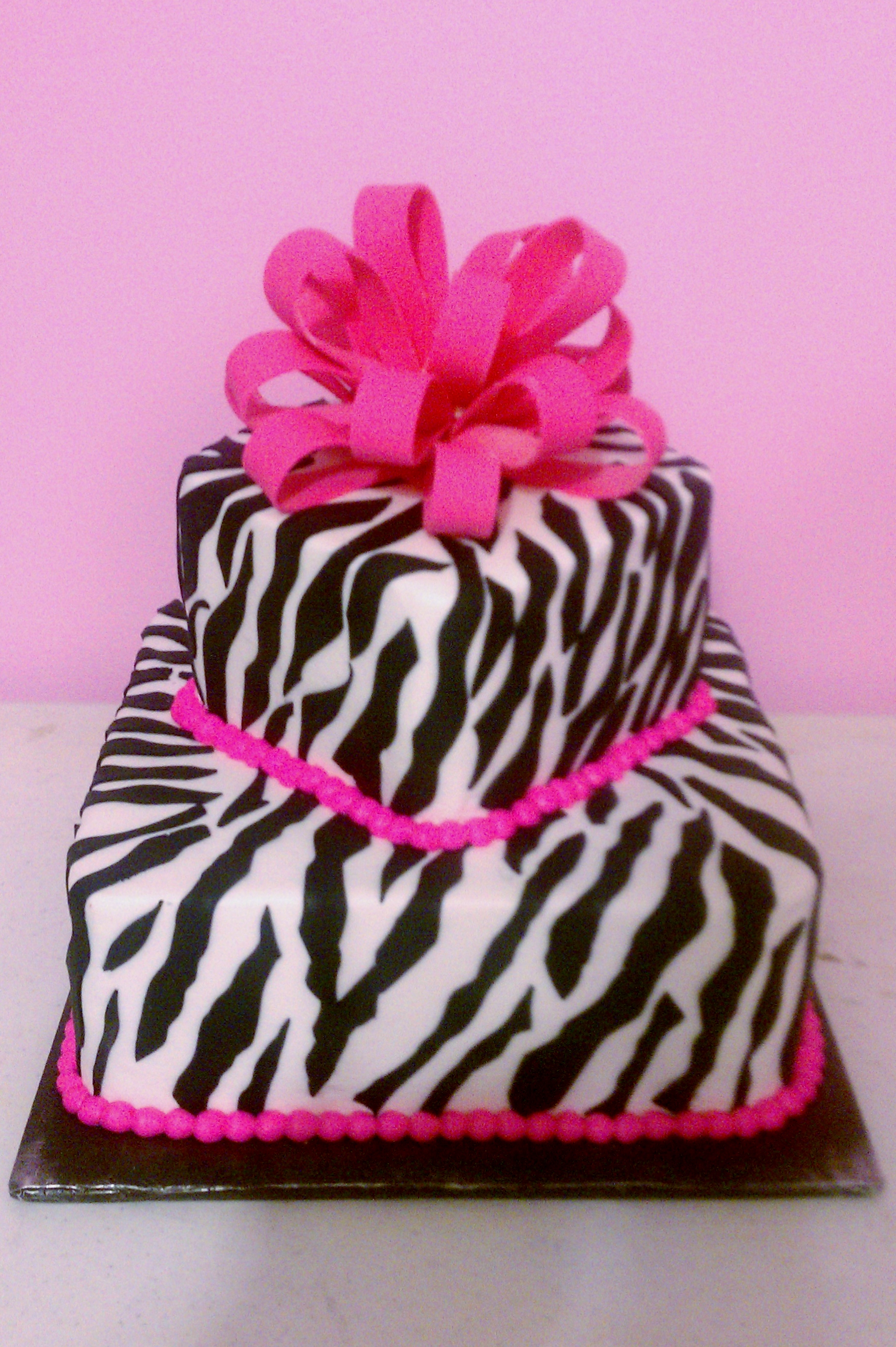 Hot Pink Zebra Cake