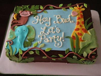 Jungle Theme Baby Shower Sheet Cake