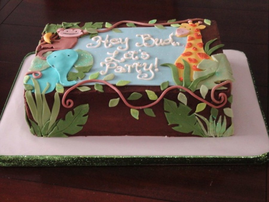 Jungle Theme Baby Shower Sheet Cake