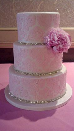 Light Pink Damask Cake