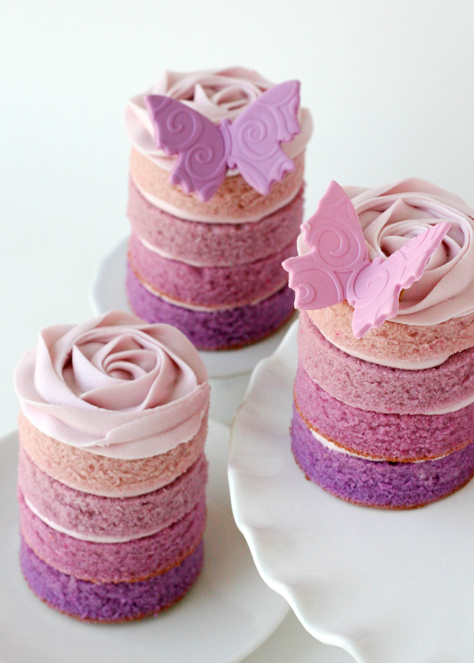 Mini Purple Ombre Cakes Mini Purple Ombre Cakes