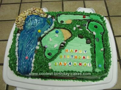 Miniature Golf Birthday Cake