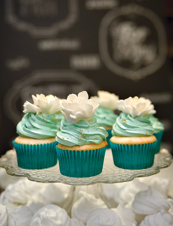 Mint Green Frosted Cupcakes