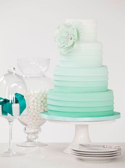 Mint Ombre Wedding Cake Mint Ombre Wedding Cake