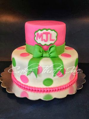 Monogrammed Baby Shower Cake