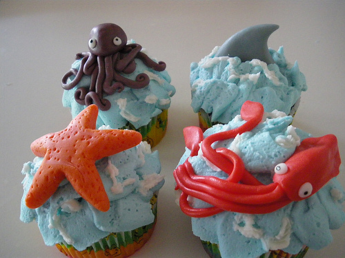 Octopus Ocean Themed Cupcake