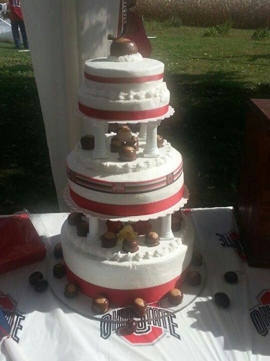 Ohio State Buckeye Wedding Cake Ohio State Buckeye Wedding Cake