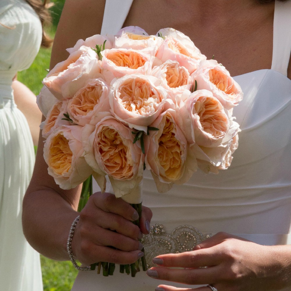 Peach Peonies Wedding Bouquets