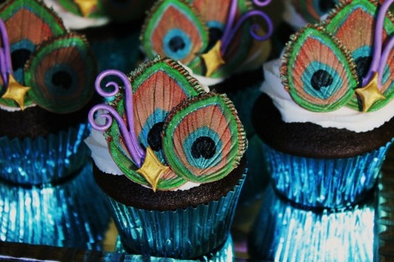 Peacock Cupcake Toppers