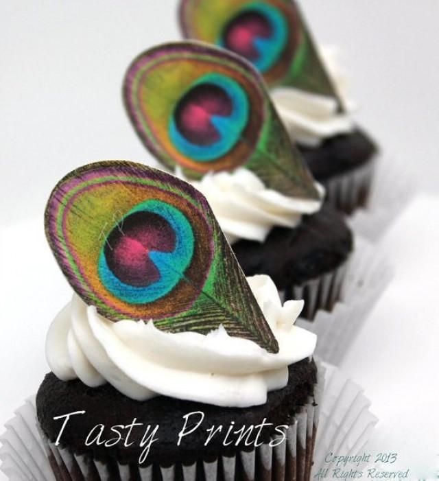 Peacock Feather Cupcake Toppers