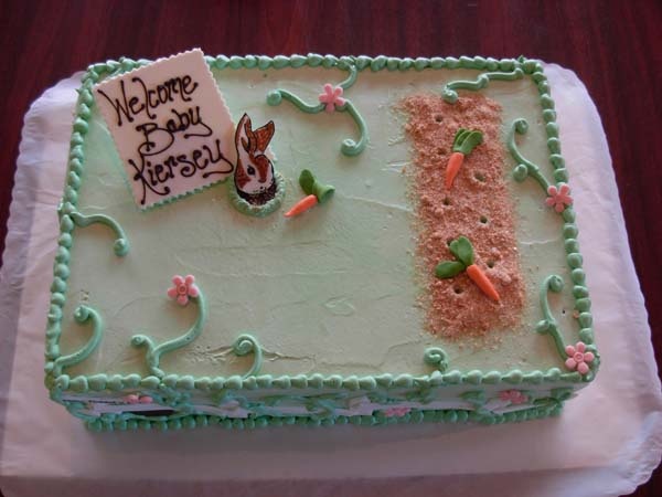 Peter Rabbit Baby Shower Sheet Cake