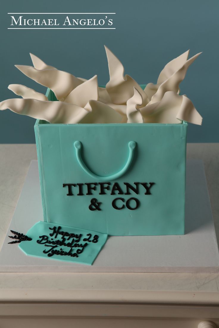 Picture of Tiffany Gift Bag Cake Picture of Tiffany Gift Bag Cake