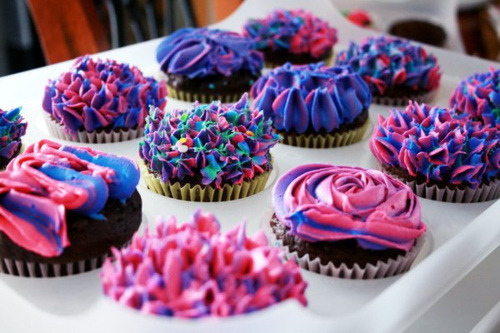 Pink and Purple Cupcakes Pink and Purple Cupcakes