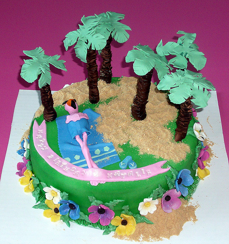 Pink Flamingo Birthday Cake