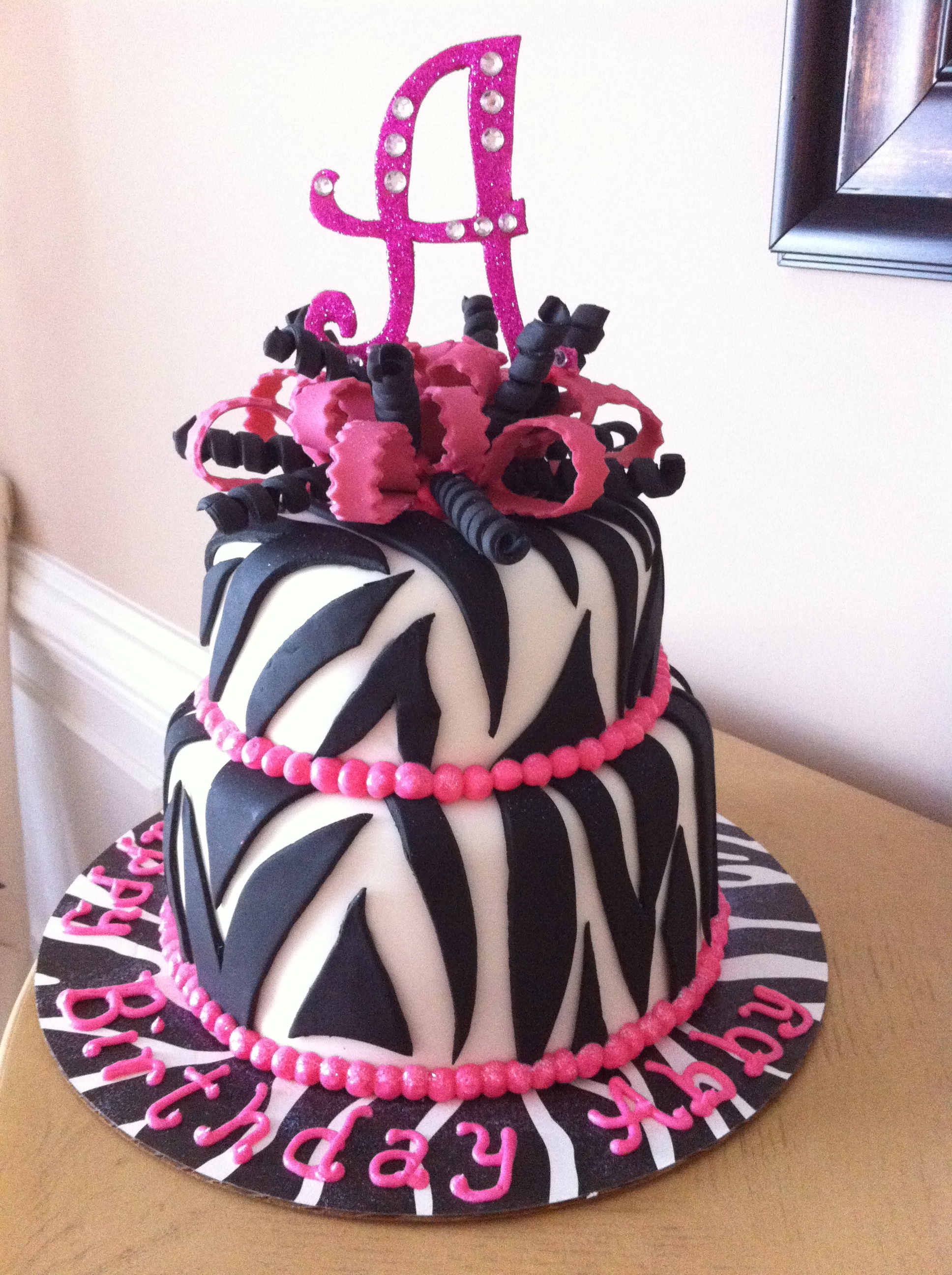 Pink Zebra Birthday Cake