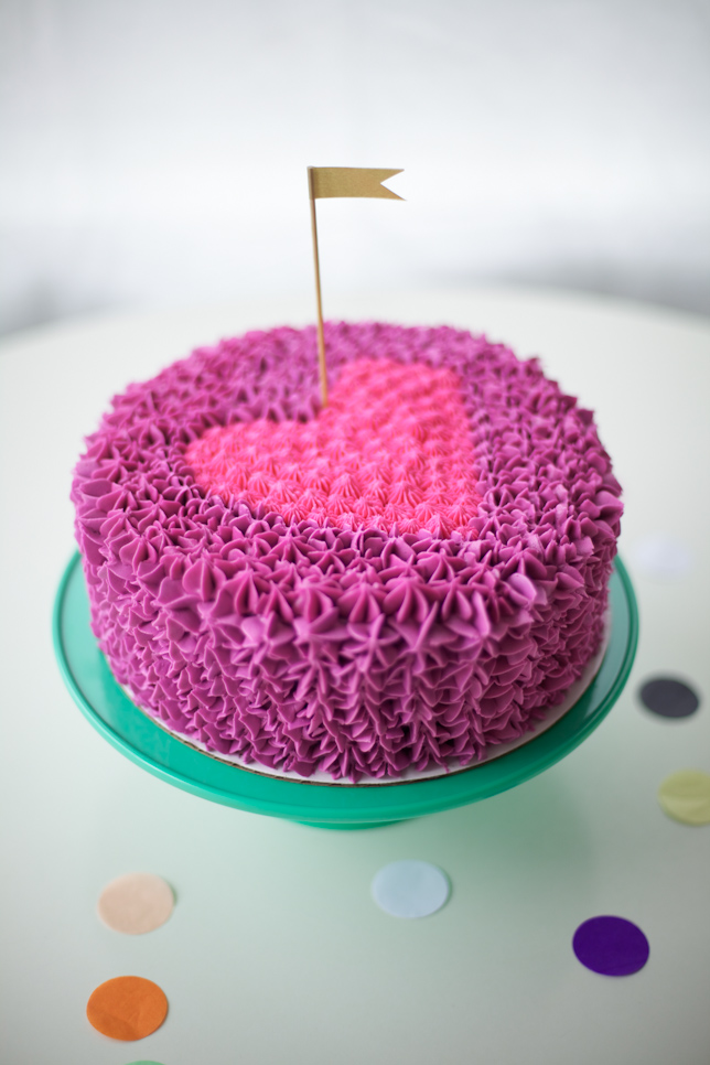 Purple and Pink Heart Cake