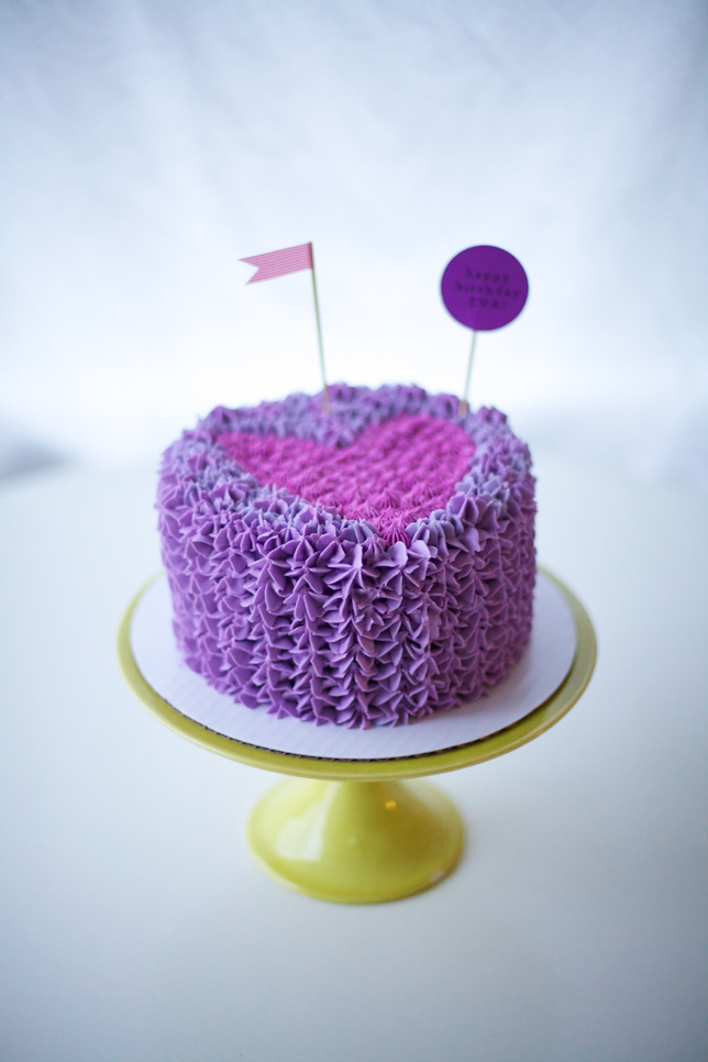 Purple and Pink Heart Cake