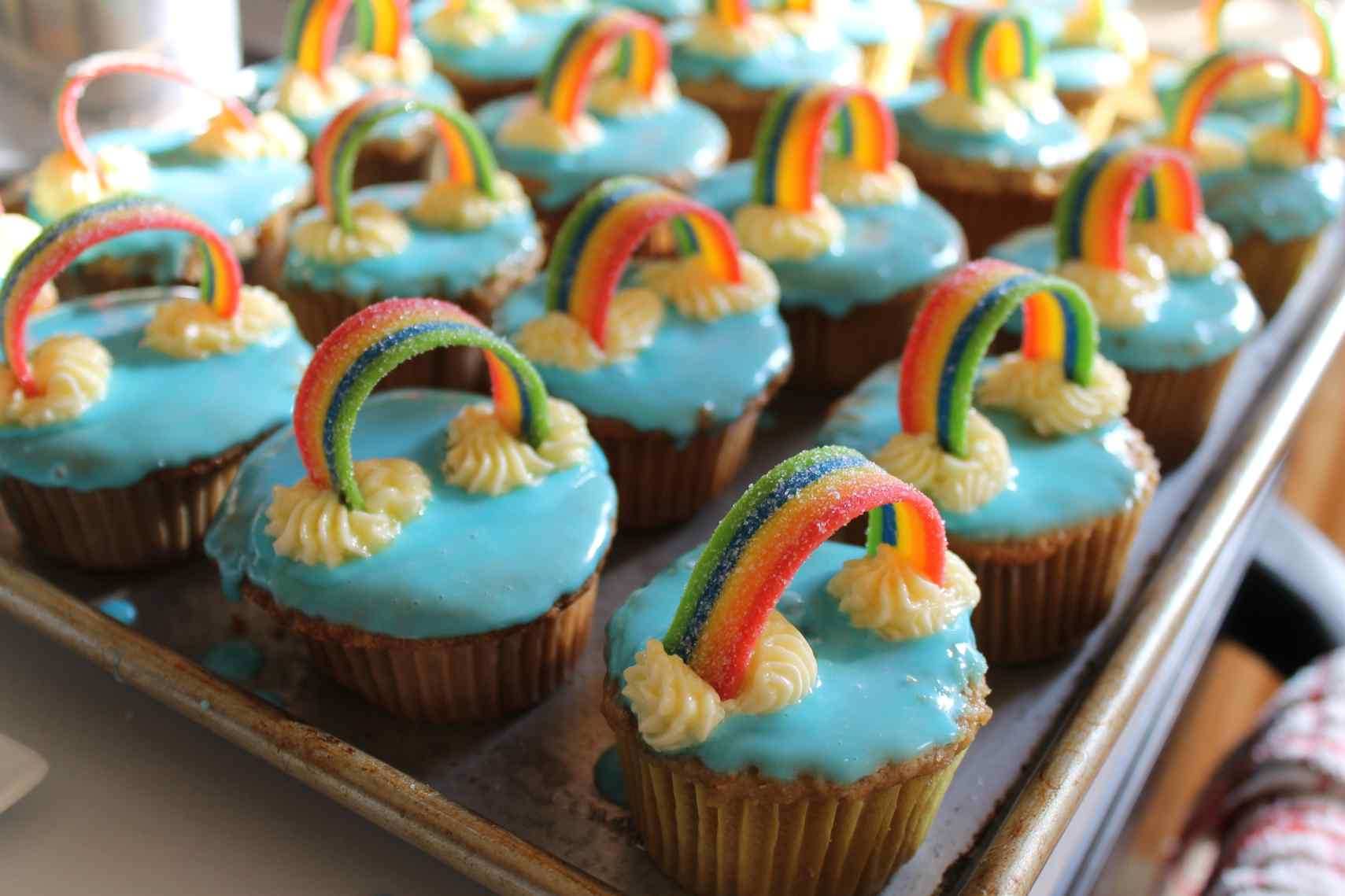 Rainbow Birthday Cupcakes