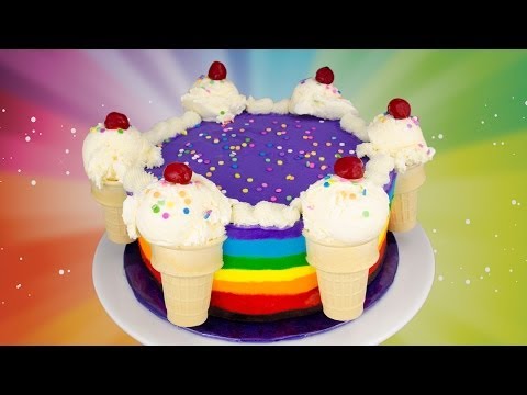 Rainbow Ice Cream Cake