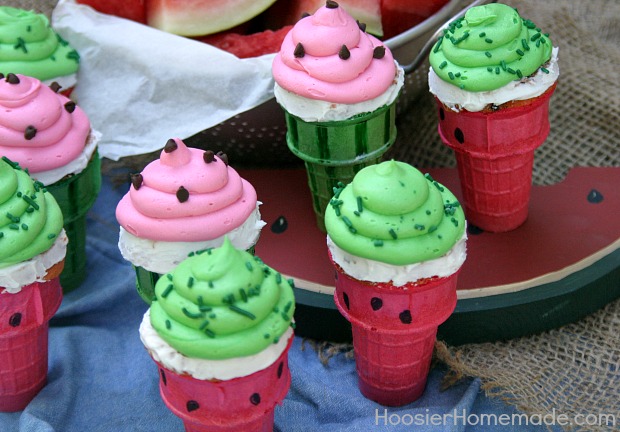 Recipe Watermelon Ice Cream Cones Cupcakes