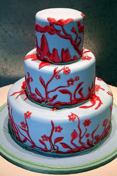 Red White and Blue Wedding Cake