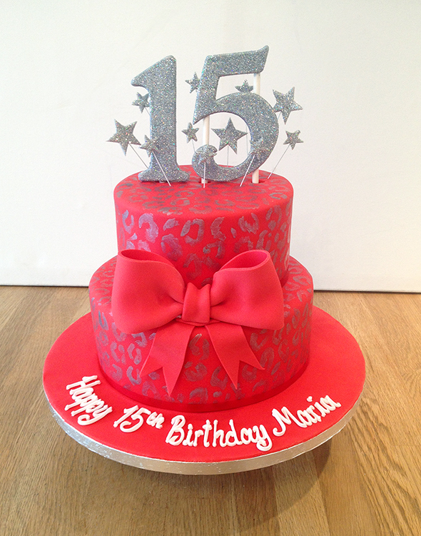 Red White and Silver Birthday Cakes