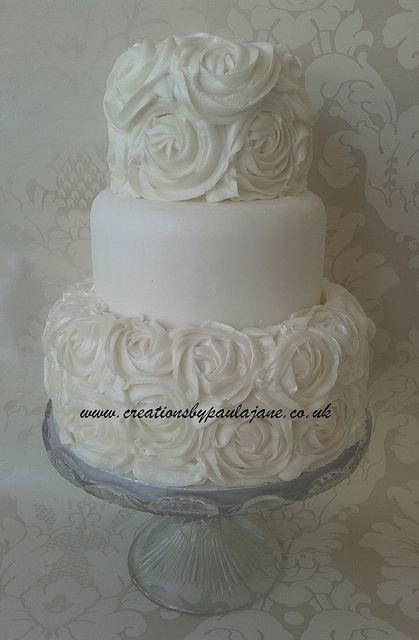 Rose Swirl Wedding Cake Rose Swirl Wedding Cake