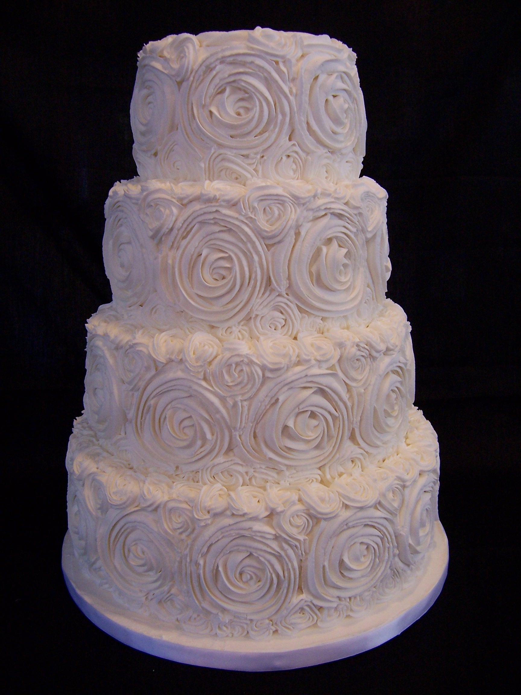 Rose Wedding Cake with Swirls Rose Wedding Cake with Swirls