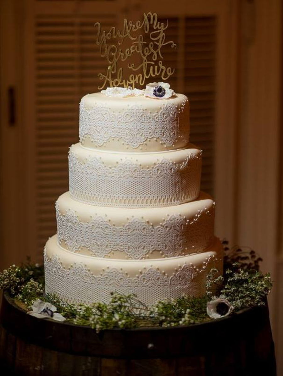 Rustic Lace Wedding Cake Rustic Lace Wedding Cake