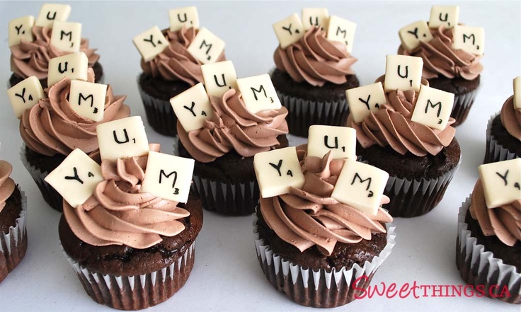Scrabble Themed Cupcakes Scrabble Themed Cupcakes