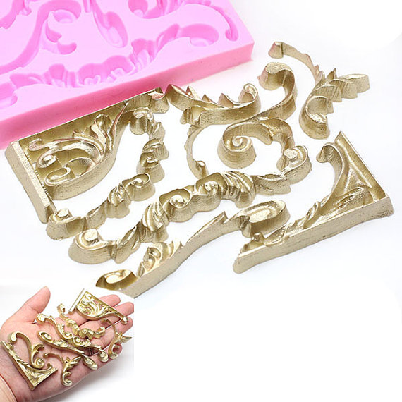 Scroll Molds for Wedding Cakes