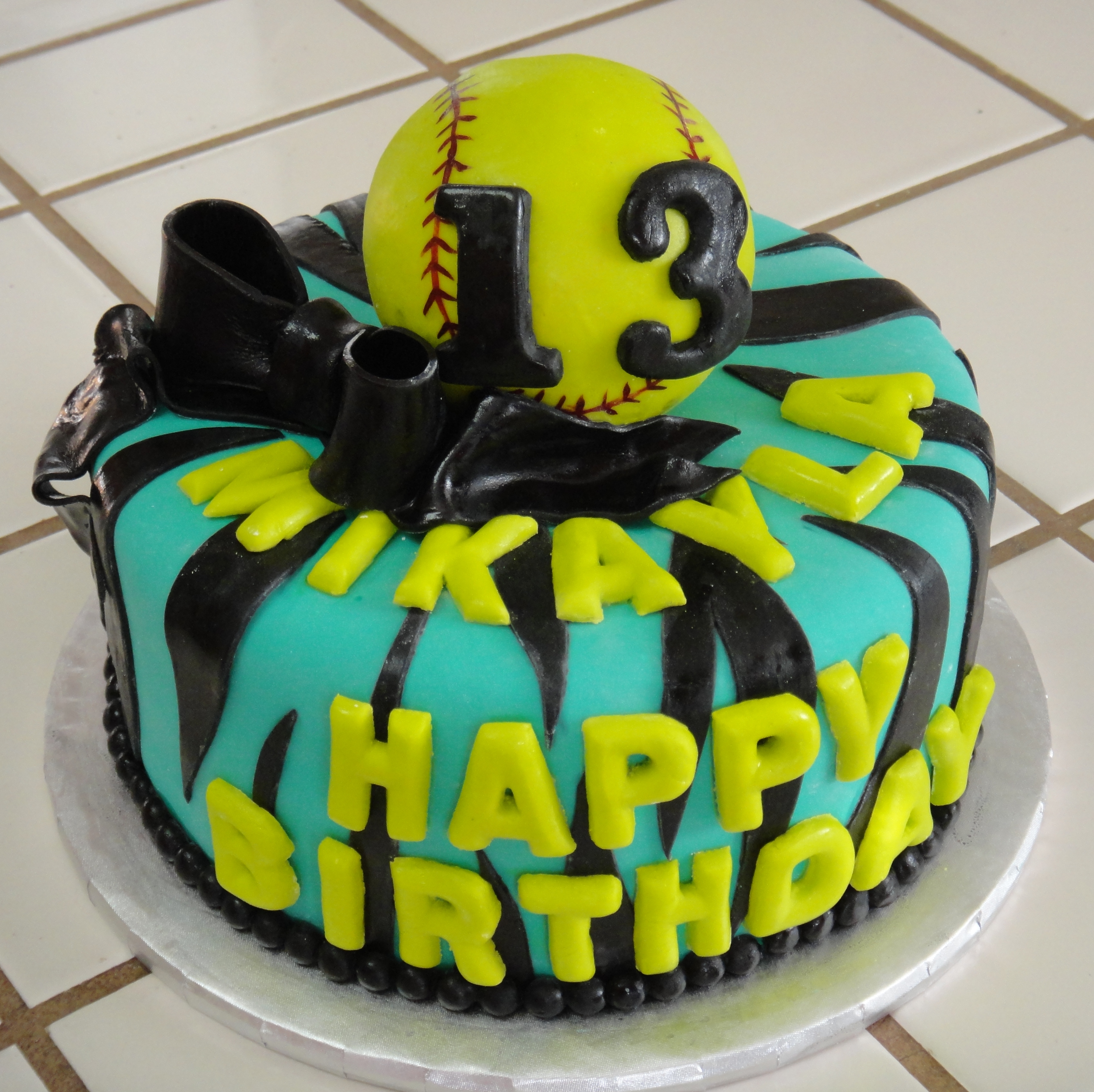 Softball Birthday Cake Softball Birthday Cake