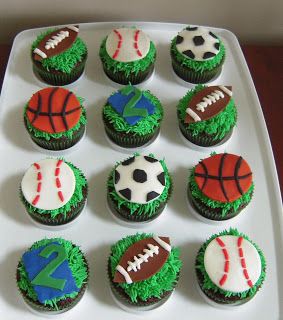 Sports Cupcake Birthday Cake