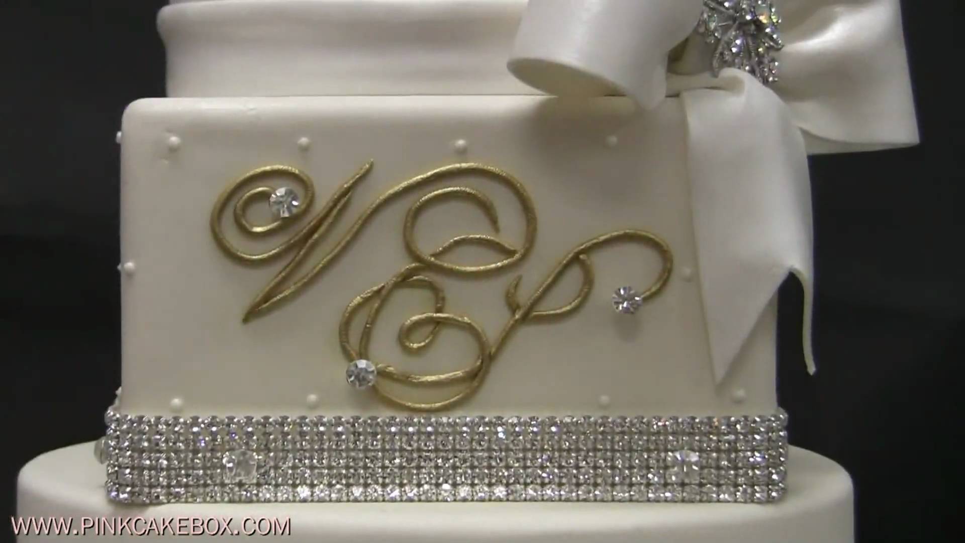 Square Wedding Cakes with Bling