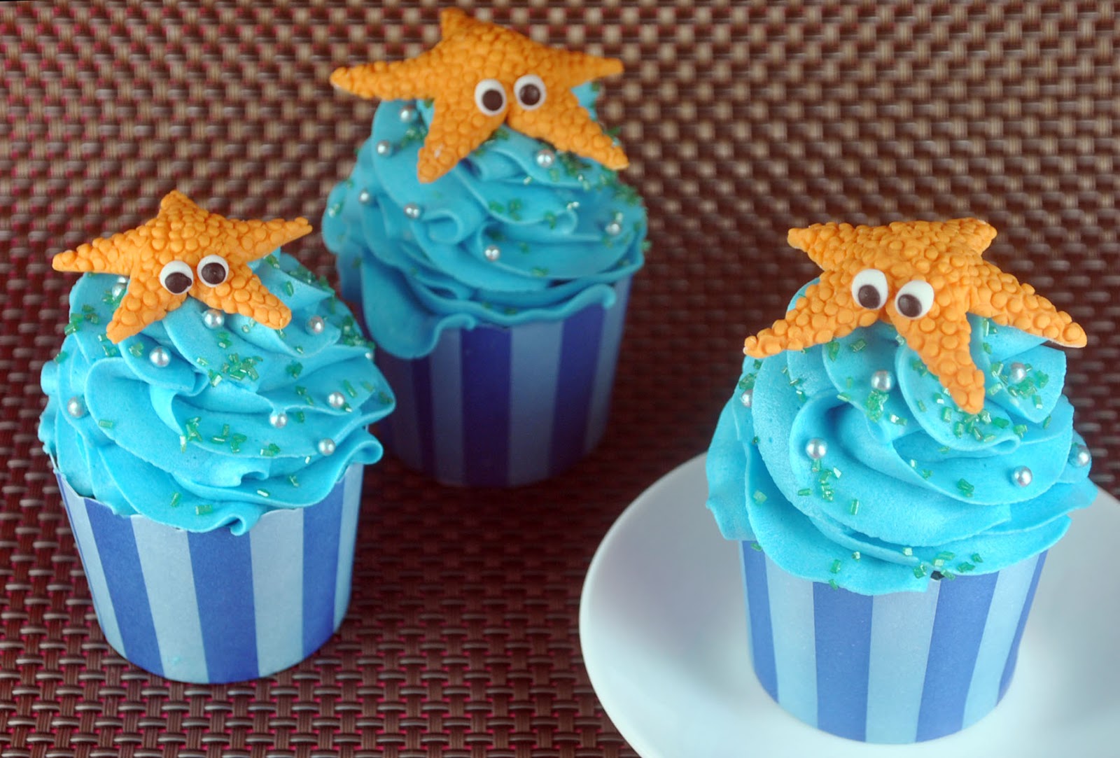 Starfish Cupcake Toppers Fondant