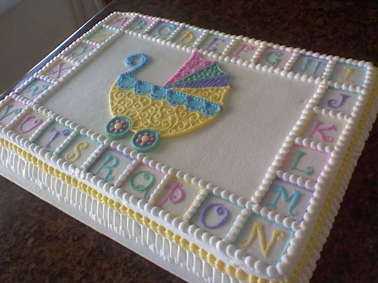 Stroller Baby Shower Sheet Cake