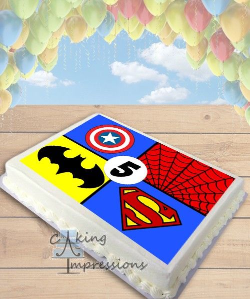 Superhero Birthday Sheet Cake