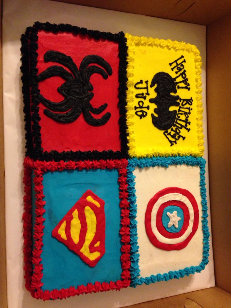 Superhero Birthday Sheet Cake