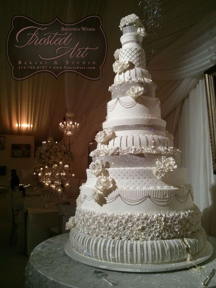 Swarovski Crystal Frosted Art Wedding Cake